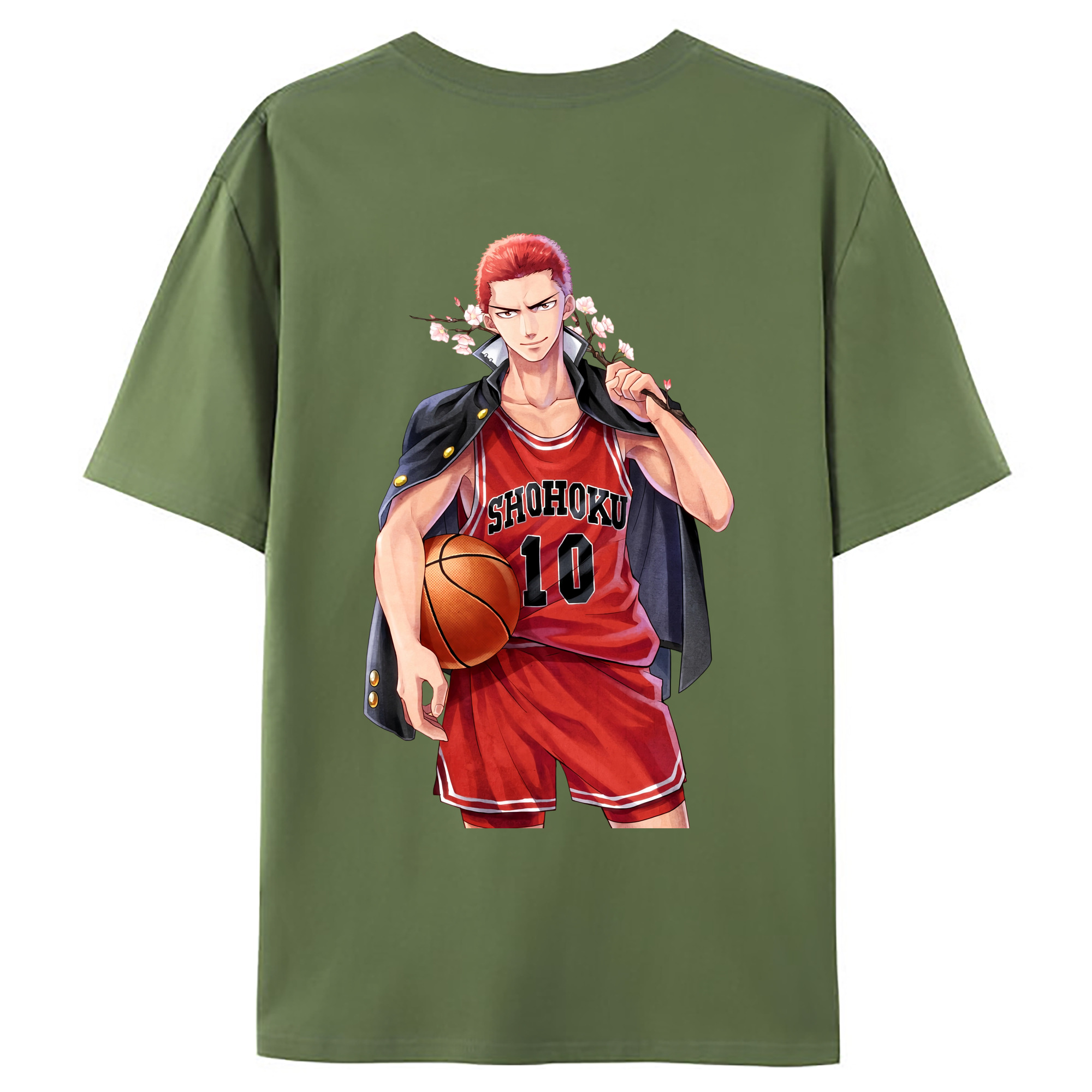 （画像用） SLAM DUNK／スラムダンク 綿100％ メンズ半袖Tシャツ（バックプリント） 通気性